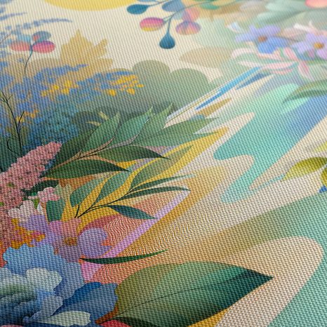 WANDBILD FRÜHLINGSBLUMEN AM FLUSS - BILDER BLUMEN - BILDER