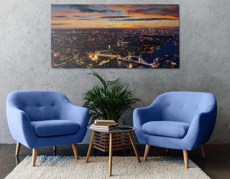 WANDBILD LUFTAUFNAHME VON TOWER BRIDGE - BILDER VON STÄDTEN - BILDER