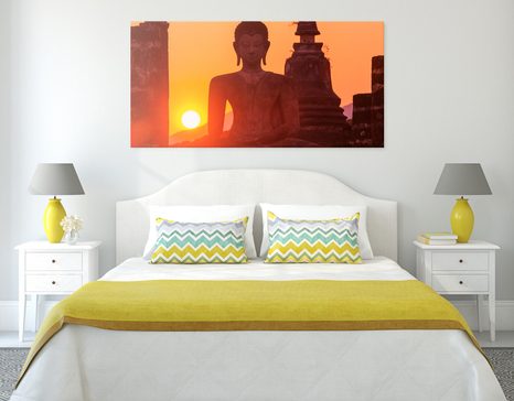 OBRAZ SOCHA BUDHU UPROSTŘED KAMENÍ - OBRAZY FENG SHUI - OBRAZY