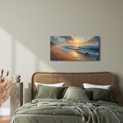 SLIKA ZLATA SVETLOBA NA PLAŽI - SLIKE VZHOD IN ZAHOD SONCA - SLIKE