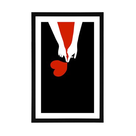 PLAKÁT S PASPARTOU SPOJENÍ DVOU SRDCÍ - MOTIVY Z NAŠÍ DÍLNY - PLAKÁTY