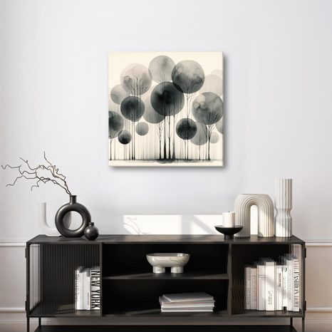 OBRAZ FANTAZIJNÍ STROMY V ŠEDÉ KRAJINĚ - OBRAZY STROMY ŽIVOTA - OBRAZY