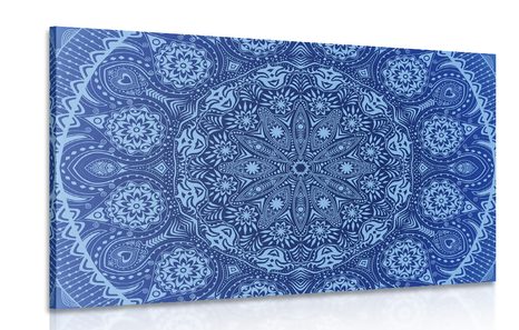 PICTURE ORNAMENTAL MANDALA WITH LACE IN BLUE
