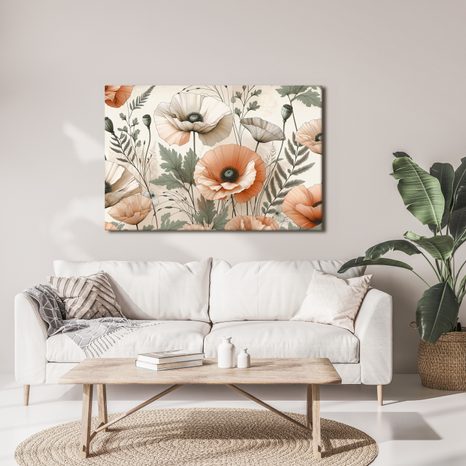 OBRAZ POLE PLNÉ VLČÍCH MÁKŮ - OBRAZY MÁK - OBRAZY