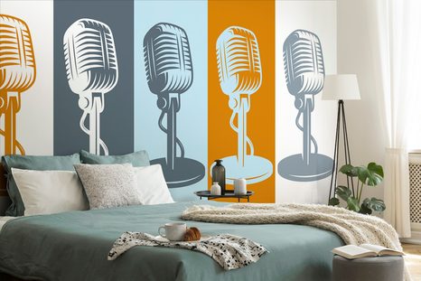 TAPETA S MIKROFONY PRO UMĚLCE - POP ART TAPETY - TAPETY