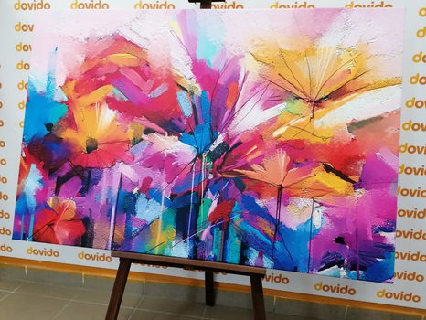 WANDBILD ABSTRAKTE BUNTE BLUMEN - ABSTRAKTE BILDER - BILDER