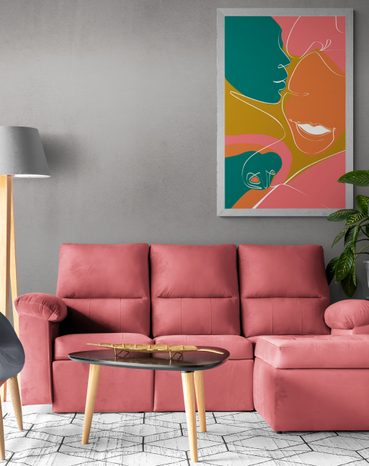 PLAKÁT ŠŤASTNÝ PÁR V PASTELOVÝCH BARVÁCH - MOTIVY Z NAŠÍ DÍLNY - PLAKÁTY