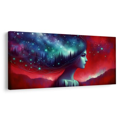 WANDBILD KOSMISCHE SCHÖNHEIT IN DER NATUR - WANDBILDER FRAUEN - BILDER