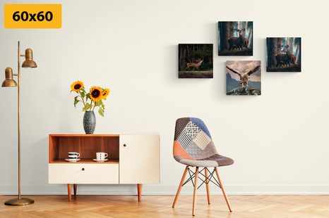 SET OBRAZŮ KRÁSA LESNÍCH ZVÍŘAT - SESTAVY OBRAZŮ - OBRAZY