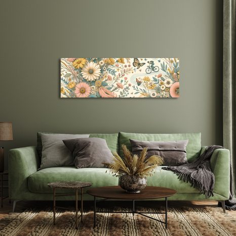 OBRAZ BICYKEL A MOTÝLE NA LÚKE - OBRAZY POLIA A LÚKY - OBRAZY