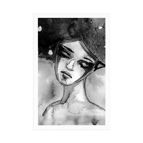 PLAKAT KSIĘŻYCOWA WRÓŻKA W CZERNI I BIELI - CZARNOBIAŁE - PLAKATY