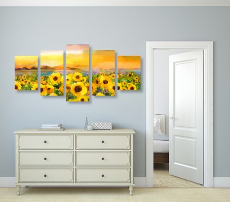 5-DELNA SLIKA SONČNIČNO POLJE - SLIKE NARAVE IN POKRAJINE - SLIKE