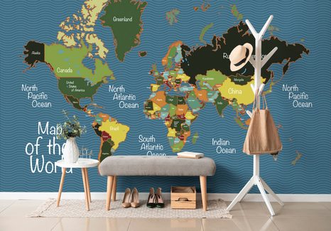 SAMOLEPÍCÍ TAPETA STYLOVÁ MAPA - SAMOLEPÍCÍ TAPETY - TAPETY