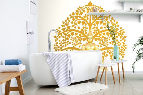 TAPETE BUDDHA MIT DEM LEBENSBAUM - TAPETEN MIT FENG SHUI-MOTIVEN - TAPETEN