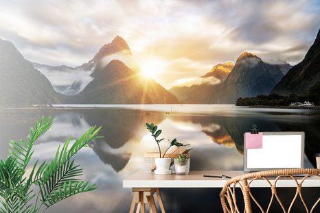 FOTOMURALE – ALBA IN NUOVA ZELANDA - CARTA DA PARATI NATURA - CARTA DA PARATI