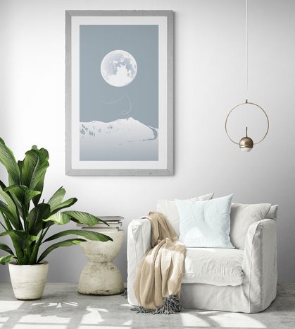 PLAKÁT S PASPARTOU ÚPLNĚK MĚSÍCE - MOTIVY Z NAŠÍ DÍLNY - PLAKÁTY