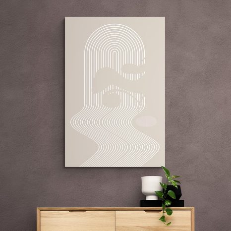 QUADRO SU TELA – MOTIVO UNICO DELL'ARCOBALENO MID-CENTURY - QUADRI ASTRATTO - STAMPE E QUADRI