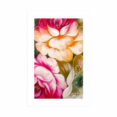 POSTER WITH MOUNT IMPRESSIONISTIC WORLD OF FLOWERS - FLOWERS - POSTERS