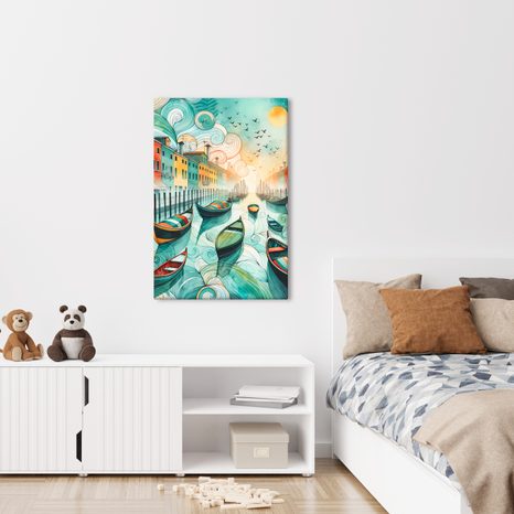 OBRAZ ROMANTICKÉ BENÁTKY PŘI ZÁPADU SLUNCE - OBRAZY MĚSTA - OBRAZY