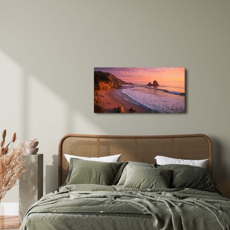 OBRAZ KLIDNÁ PLÁŽ PŘI ÚSVITU - OBRAZY VÝCHOD A ZÁPAD SLUNCE - OBRAZY