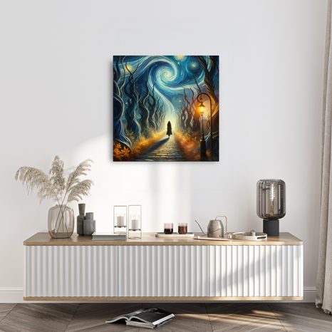 WANDBILD STERNENNACHT IM WALD - BILDER VON NATUR UND LANDSCHAFT - BILDER