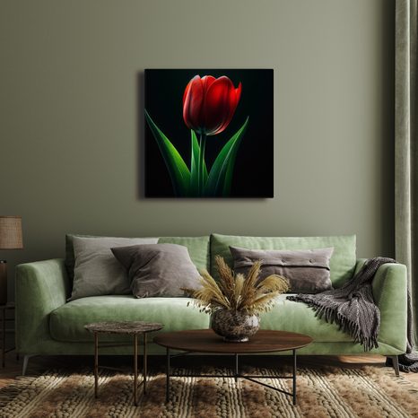 OBRAZ KVĚT TULIPÁNU V NOCI - OBRAZY TULIPÁN - OBRAZY