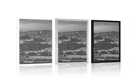 PLAGÁT VEČER V BRATISLAVE V ČIERNOBIELOM PREVEDENÍ - ČIERNOBIELE - PLAGÁTY