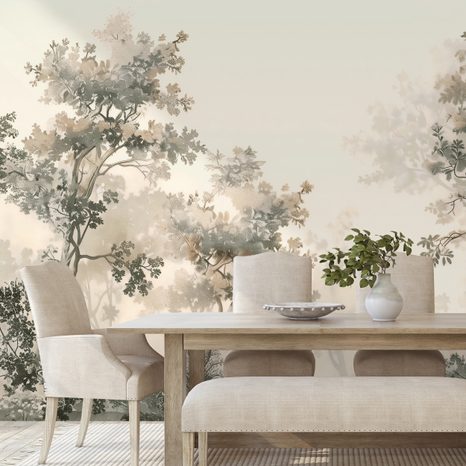 FOTOTAPETA MINIMALISTIČKI ŠUMSKI KRAJOLIK - TAPETE STABLA - TAPETE