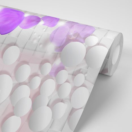 CARTA DA PARATI – ORCHIDEA SU SFONDO ASTRATTO - CARTA DA PARATI ASTRATTI - CARTA DA PARATI