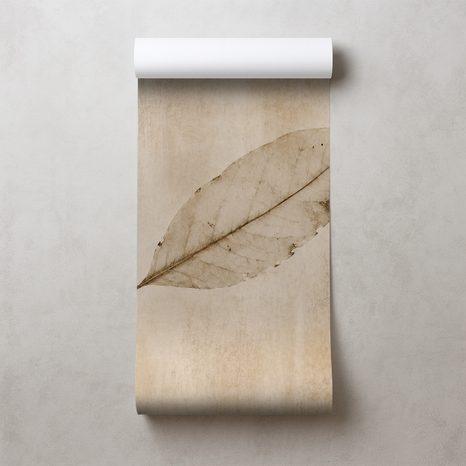 TAPETA MINIMALISTICKÝ BÉŽOVÝ LIST - TAPETY LISTY - TAPETY