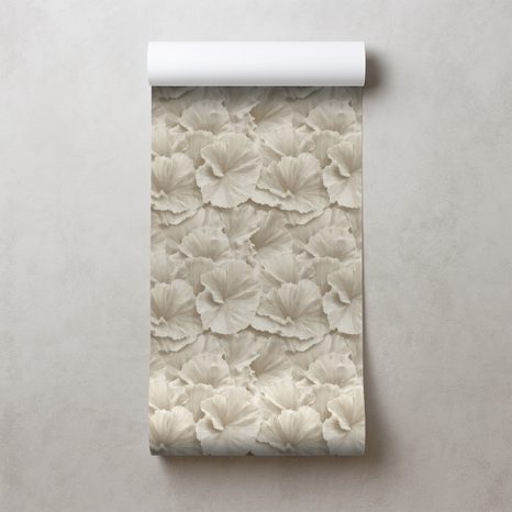 TAPETA BÉŽOVÉ KVĚTY V JEMNÉM STYLU - VZOROVANÉ TAPETY - TAPETY