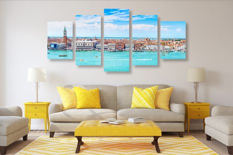 5 RÉSZES KÉP KILÁTÁS VELENCÉRE - VÁROST ÁBRÁZOLÓ KÉPEK - KÉPEK