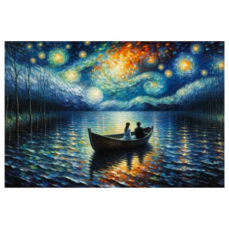 WANDBILD ROMANTIK UNTER STERNENHIMMEL - WANDBILDER FÜR DAS WOHNZIMMER - BILDER