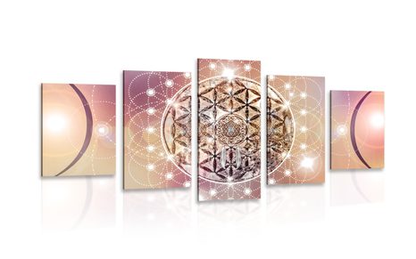 TABLEAU EN 5 PARTIES – MANDALA FASCINANT - TABLEAUX FENG SHUI - TABLEAUX