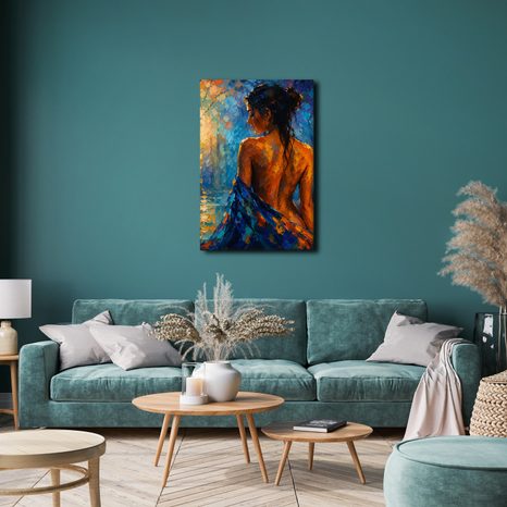 TABLEAU SUR TOILE – SILHOUETTE MYSTÉRIEUSE AU CRÉPUSCULE - TABLEAUX DE FEMMES - TABLEAUX