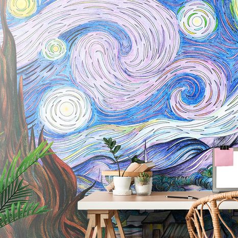 TAPETA ZVEZDNATA NOČ - VINCENT VAN GOGH - TAPETE V IMITACIJI UMETNIŠKIH SLIK - TAPETE