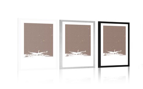 PLAKÁT S PASPARTOU LABUTÍ JEZERO - MOTIVY Z NAŠÍ DÍLNY - PLAKÁTY