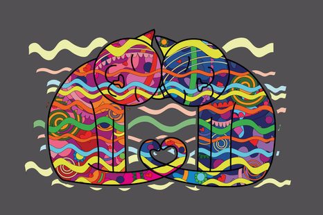 TAPETA ZAMILOVANÉ KOČKY V POP ART STYLU - POP ART TAPETY - TAPETY