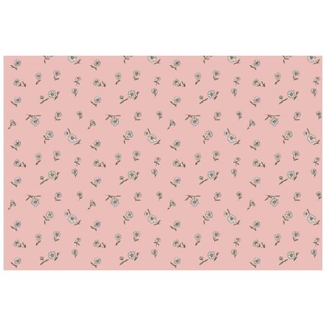 TAPETA RŮŽOVÉ POZADÍ S BÍLÝMI KVÍTKY - VZOROVANÉ TAPETY - TAPETY