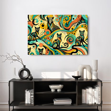 OBRAZ PSYCHEDELICKÉ KOČKY - OBRAZY KOČKY - OBRAZY