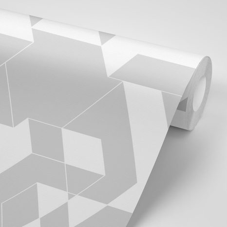 SELBSTKLEBENDE TAPETE GRAU-WEISSE MUSTERTEILE - SELBSTKLEBENDE TAPETEN - TAPETEN