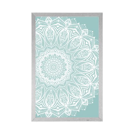 PLAKAT MANDALA HARMONIJE NA MODREM OZADJU - FENG SHUI - PLAKATI