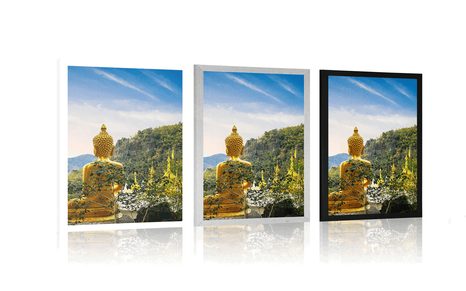 POSTER BLICK AUF DEN GOLDENEN BUDDHA - FENG SHUI - POSTER