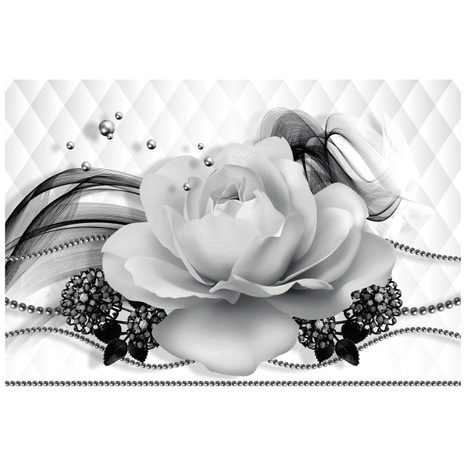 SAMOLEPÍCÍ TAPETA ČERNOBÍLÁ RŮŽE S ABSTRAKCÍ - SAMOLEPÍCÍ TAPETY - TAPETY