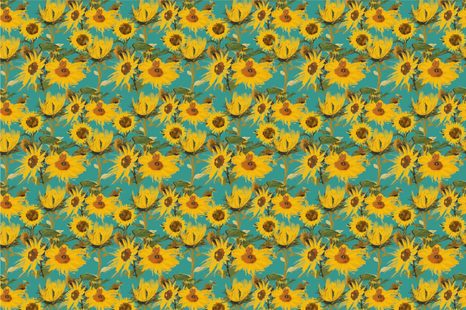 CARTA DA PARATI AUTOADESIVA – GIRASOLI SU SFONDO BLU - CARTA DA PARATI AUTOADESIVE - CARTA DA PARATI