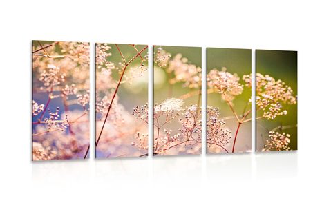 5-TEILIGES WANDBILD STILLLEBEN MIT BLUMEN - BILDER VON NATUR UND LANDSCHAFT - BILDER