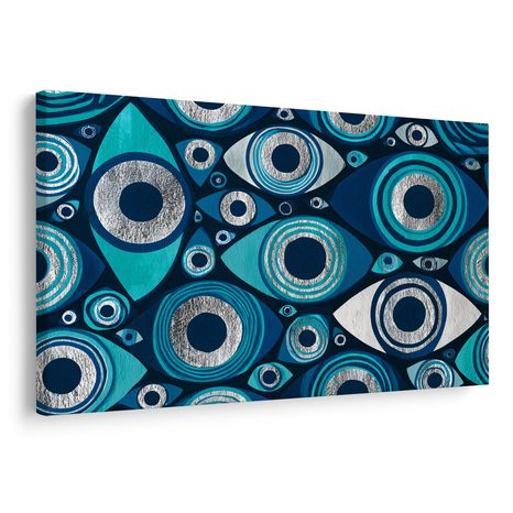 TABLEAU SUR TOILE – YEUX TURQUOISE ABSTRAITS - TABLEAUX PAR THÈME - TABLEAUX
