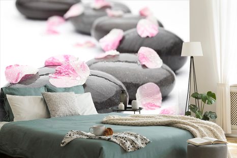 SAMOLEPÍCÍ FOTOTAPETA WELLNES KAMENY S LUPÍNKY - SAMOLEPÍCÍ TAPETY - TAPETY