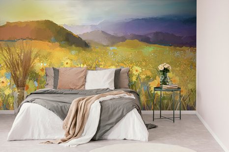 TAPETE FELD VOLL VON GÄNSEBLÜMCHEN - TAPETEN MIT NATURMOTIVEN - TAPETEN