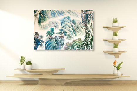 WANDBILD CHINESISCHE LANDSCHAFTSMALEREI - BILDER VON NATUR UND LANDSCHAFT - BILDER